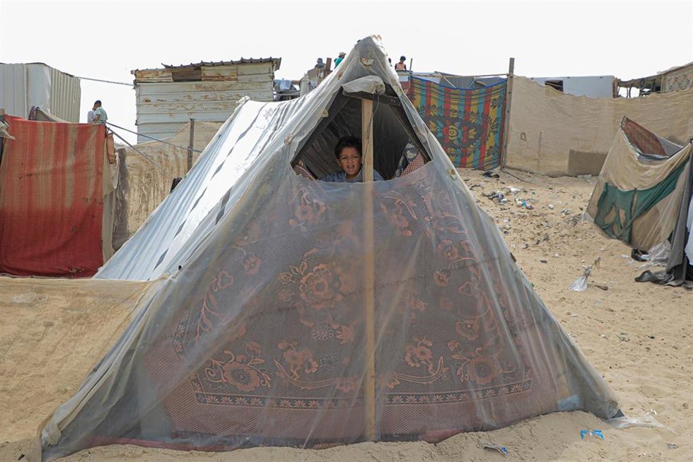 Imagen de archivo de un desplazado palestino en Rafá