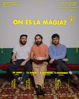 Cartel de la gira de La Iaia para celebrar los diez años del disco 'On és la màgia?'