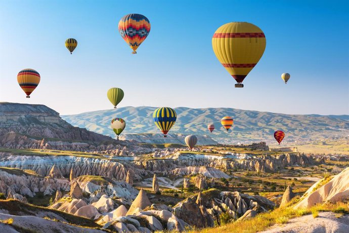 Archivo - Globos volando en Capadocia (Turquía)