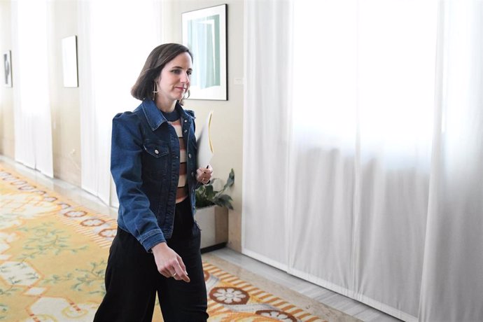 La secretaria general de Podemos, Ione Belarra, a su llegada a una reunión de la Junta de Portavoces, en el Congreso de los Diputados, a 14 de mayo de 2024, en Madrid (España).