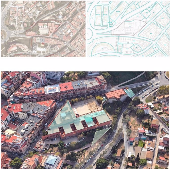 Imatges aèries de l'edifici de l'Institut Escola Mirades