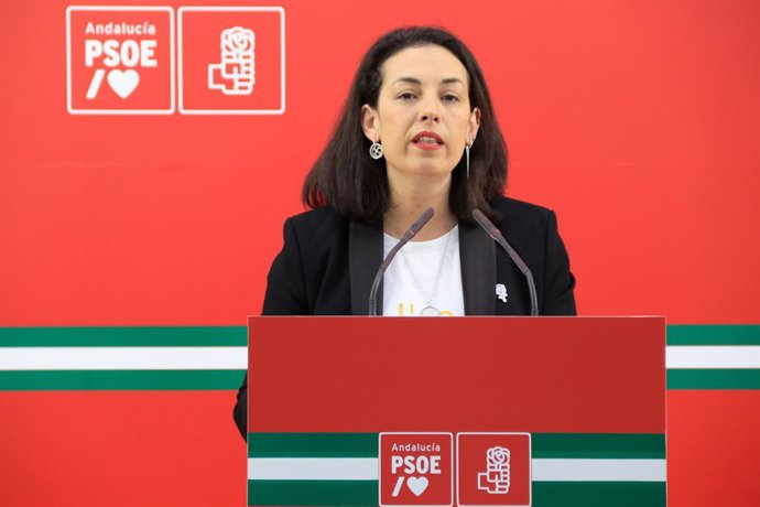 Archivo - La secretaria de Igualdad del PSOE-A, Mercedes Gámez, en rueda de prensa. (Foto de archivo).