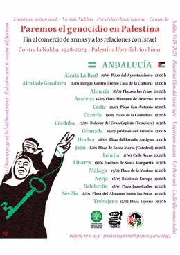 Movilizaciones de la Coordinadora Andalucía con Palestina.