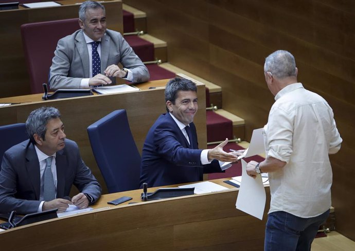 Carlos Mazón y Joan Baldoví en el pleno de Les Corts