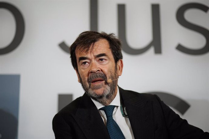 El presidente del Consejo General del Poder Judicial (CGPJ), Vicente Guilarte, participa en los desayunos jurídicos del Colegio de la Abogacía de Madrid, a 16 de mayo de 2024, en Madrid (España).