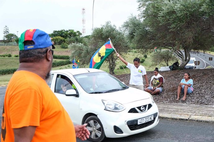 Imagen de archivo ed las protestas en el territorio francés de Nueva Caledonia.