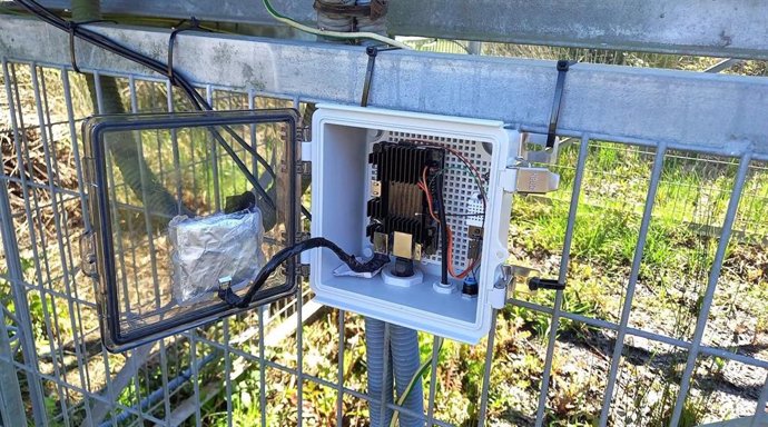 Grabadora instalada en la Reserva Biológica de Doñana.