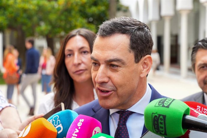 El presidente de la Junta de Andalucía, Juanma Moreno, este jueves