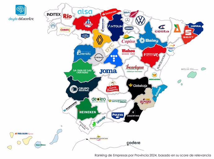 Mercadona, Telefónica y Seat lideran el ranking de relevancia empresarial, según Deyde DataCentric (Tinsa).