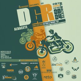 Cartel del evento de motocicletas 'The Distinguished Gentleman's Ride' que se celebrará en Albacete.