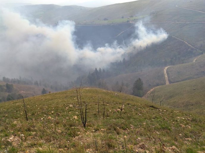 Archivo - Incendio forestal en Cantabria (archivo)