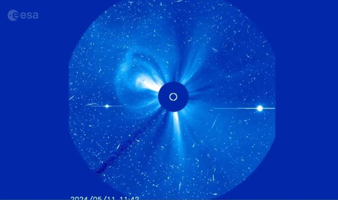 Vitsa de la tormenta solar del 11 de mayo de 2024 tomada por la nave SOHO