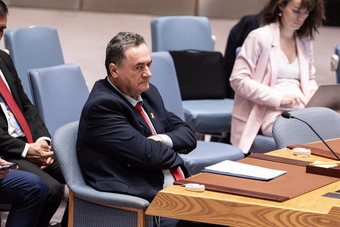 Archivo - March 11, 2024, New York, New York, United States: Israel Foreign Minister Israel Katz attends SC meeting on report of sexual violence during Israel - Hamas conflict at UN Headquarters in New York