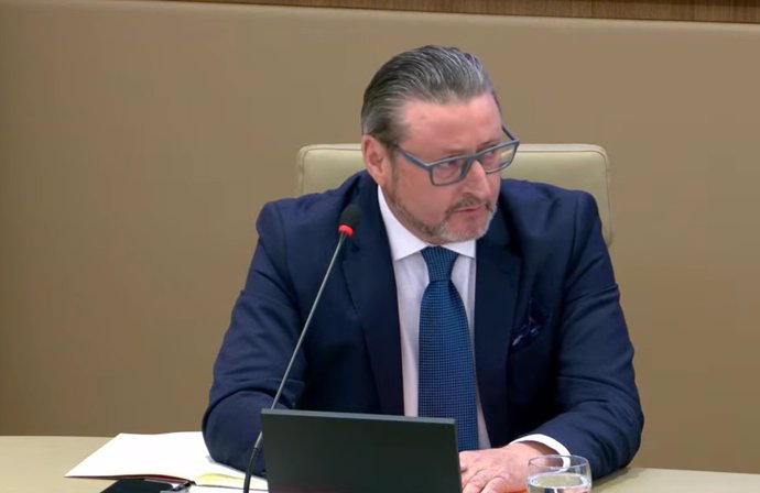 El experto en regulación de productos farmacéuticos Arturo Molina, en la Comisión de investigación de las mascarillas en el Parlament.