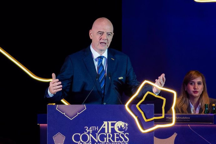 El presidente de la FIFA, Gianni Infantino, en el 34º Congreso del organismo celebrado en Bangkok (Tailandia).