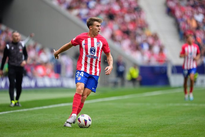 Pablo Barrios of Atletico de Madrid in action during the Spanish League, LaLiga EA Sports, football match played between Atletico de Madrid and Celta de Vigo at Civitas Metropolitano stadium on May 12, 2024, in Madrid, Spain.