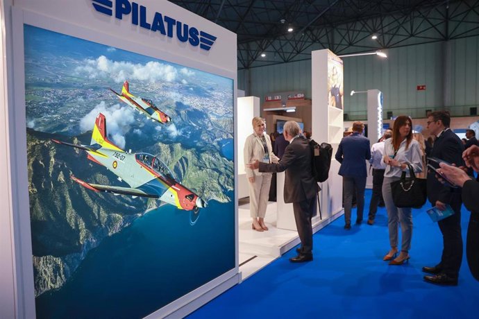 Stands en Aerospace & Defense Meetings Sevilla. A 15 de mayo de 2024, en Sevilla (Andalucía, España). 