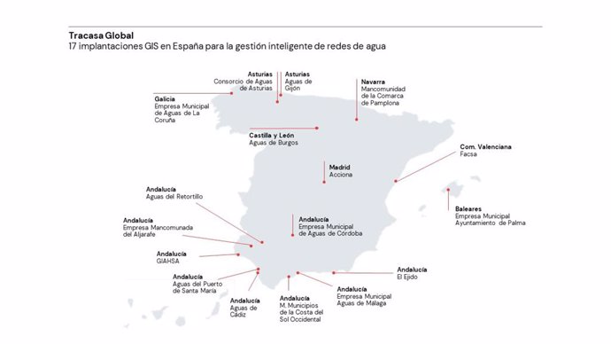 Tracasa Global modernizará la gestión digital de las redes de abastecimiento y saneamiento que administra Acciona.