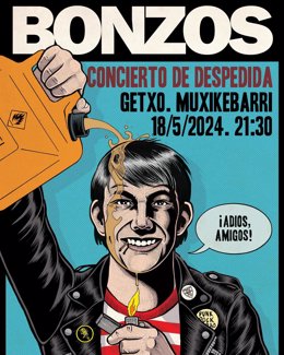 Cartel del concierto de despedida de Los Bonzos en Getxo