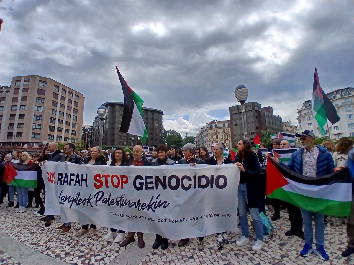 Los sindicatos vascos exigen parar  el genocidio  en Palestina