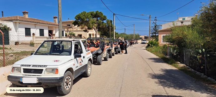 Vehículos turísticos tipo buggie interceptados por la Policía Local de Manacor.