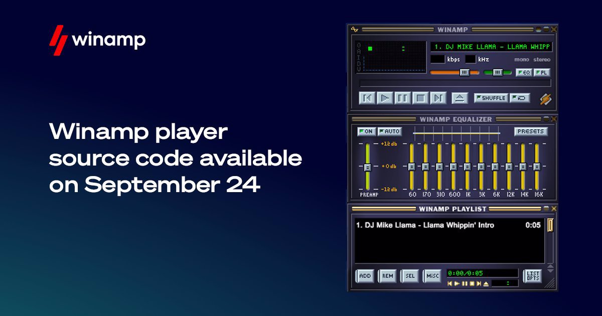 Winamp media player to release its source code on September 24