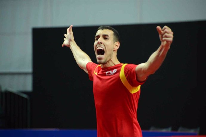 Álvaro Robles, en el Preolímpico Individual de tenis de mesa en Sarajevo.