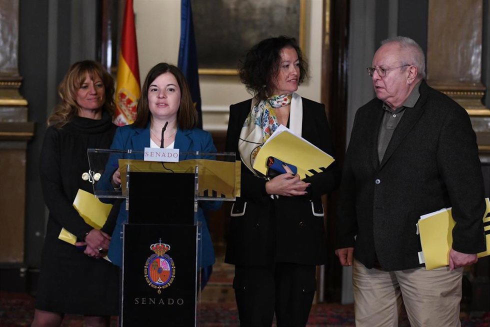 Archivo - La portavoz de ERC en la Cámara Alta, Sara Bailac, ofrece una rueda de prensa, tras una reunión con la Comisión de Venecia, en el Senado, a 8 de febrero de 2023, a 8 de febrero de 2023, en Madrid (España). La Comisión de Venecia del Consejo de