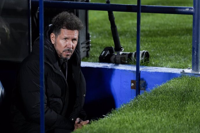 Diego Pablo Simeone, head coach of Atletico de Madrid, looks on during the Spanish League, LaLiga EA Sports, football match played between Getafe CF and Atletico de Madrid at Coliseum de Getafe stadium on May 15, 2024, in Getafe, Madrid, Spain.