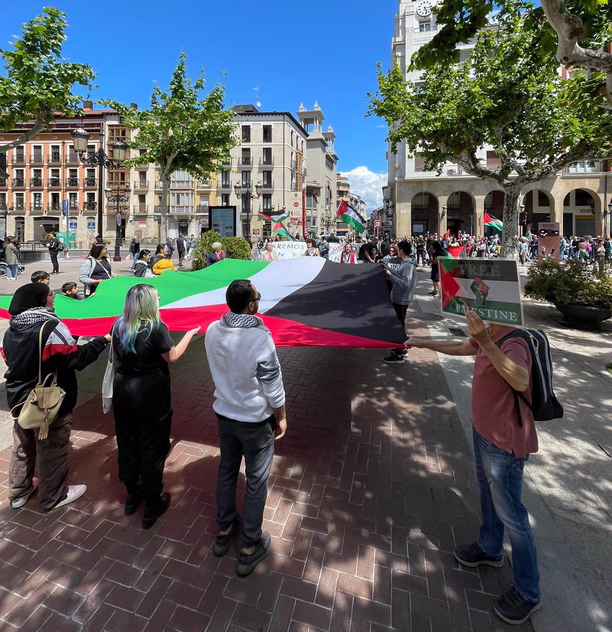 Una manifestación pide en Logroño  el fin del sufrimiento del pueblo Palestino 
