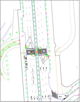 Plano en el que se muestra dónde se ubica el nuevo paso de peatones.