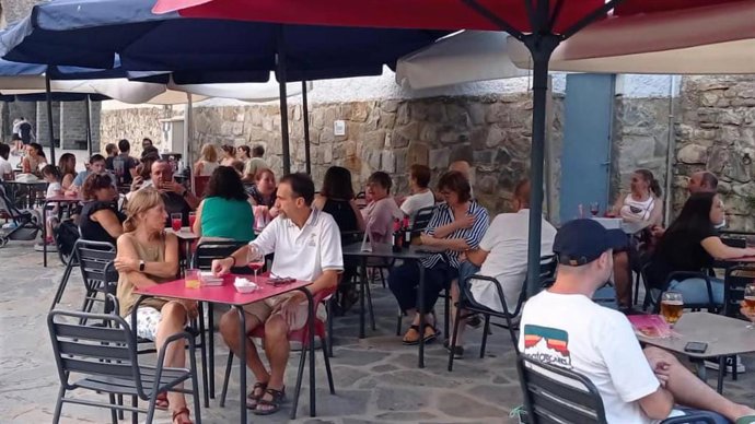 Una de las terrazas de Biescas afectada.