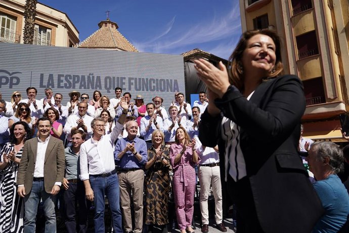 La candidata número dos del PP al Parlamento Europeo, Carmen Crespo, durante el acto del PP de cara a las elecciones europeas del 9 de junio 