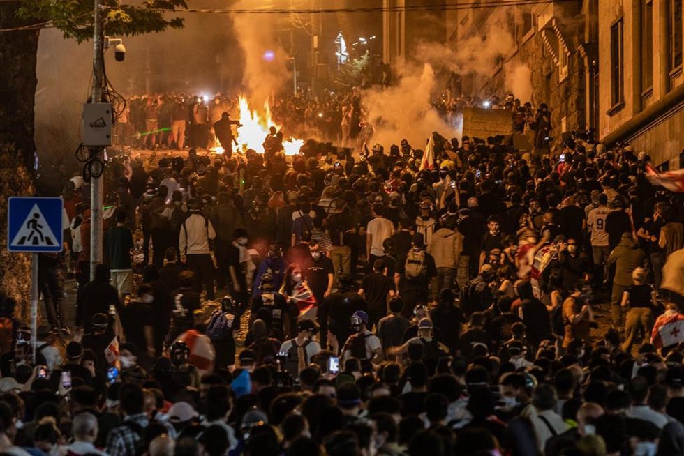 Imagen de archivo de protestas en Georgia