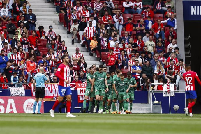 Ruben Garcia of Osasuna celebrates a goal during the Spanish League, LaLiga EA Sports, football match played between Atletico de Madrid and CA Osasuna at Estadio Metropolitano on May 19, 2024 in Madrid, Spain.