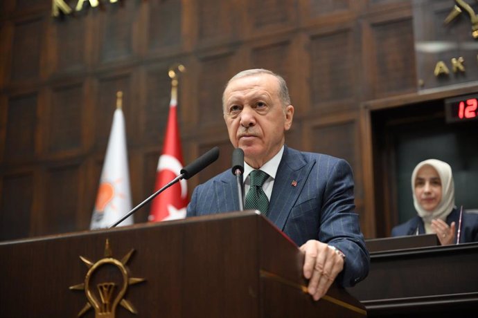 El presidente de Turquía, Recep Tayyip Erdogan, durante un discurso ante el Parlamento en Ankara (archivo)