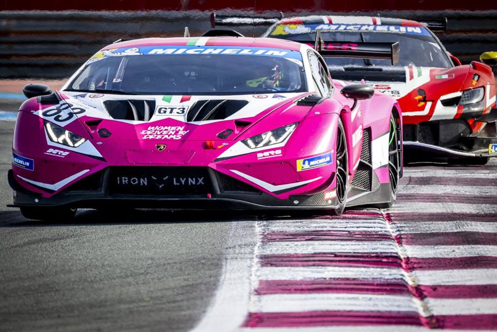 83 MARTIN Célia (ger), GAILLARD Karen (swi), Iron Dames, Lamborghini Huracan GT3 Evo2, action during the 2nd round of the 2024 Michelin Le Mans Cup on the Circuit Paul Ricard from May 3 to 5, 2024 in Le Castellet, France - Photo Paulo Maria / DPPI