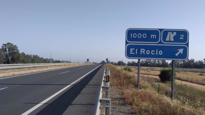Carretera de Almonte a El Rocío (Huelva).
