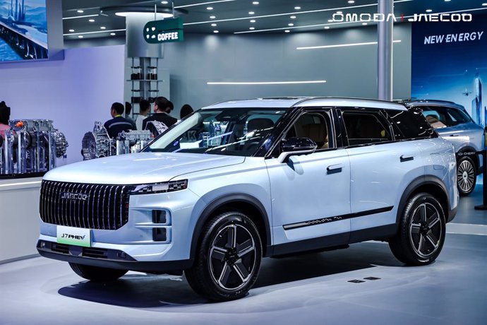 El Jaecoo 7, el primer coche con el que llegará la marca a España, presentado en el Salón Internacional Pekín-Auto en China.