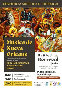 Cartel de la 'Residencia Artística de Berrocal' (Huelva).
