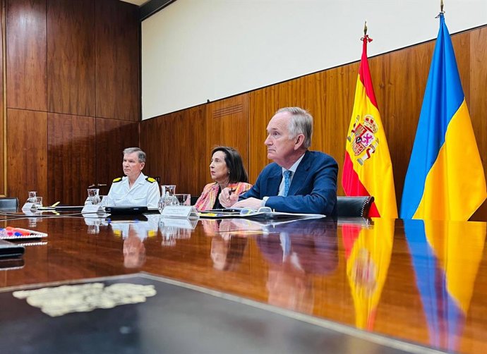 La ministra de Defensa, Margarita Robles, participa en una reunión del Grupo de Contacto para la Defensa de Ucrania.