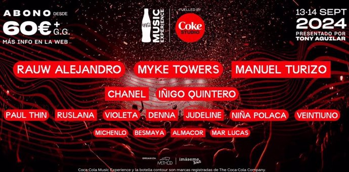 Rauw Alejandro, Paul Thin y Ruslana se suman al Cola Music Experience 2024