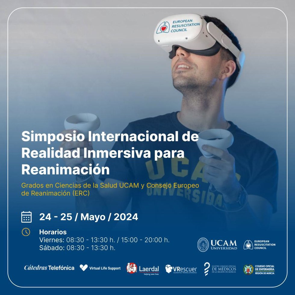 Cartel del I Simposio Internacional de Realidad Inmersiva para Reanimación