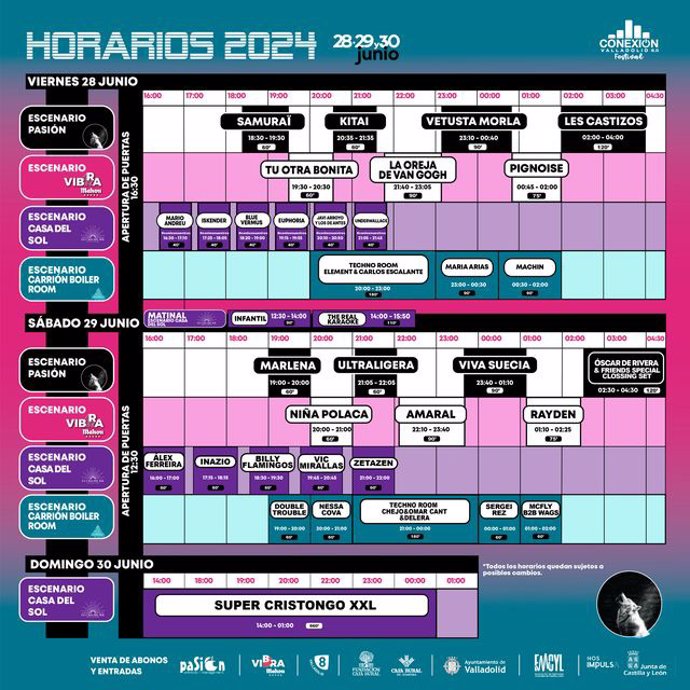 Horarios del festival Conexión Valladolid.