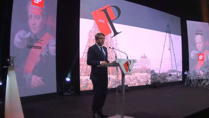 Archivo - El secretario de Estado de Transportes, Movilidad y Agenda Urbana, José Antonio Santano, en los Premios Fundación Caminos 2023 desde el Teatro Real de Madrid