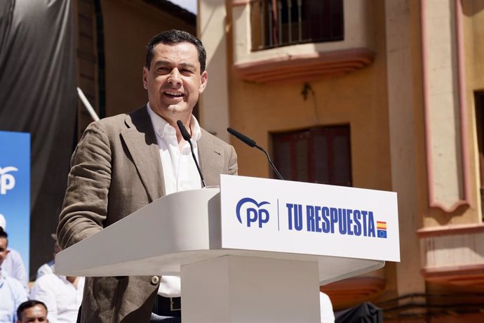 El presidente del PP andaluz y de la Junta, Juanma Moreno 