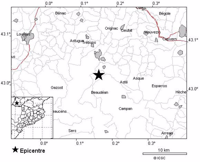 Terratrèmol de magnitud 4,1 registrat a França i percebut a les comarques de Lleida.