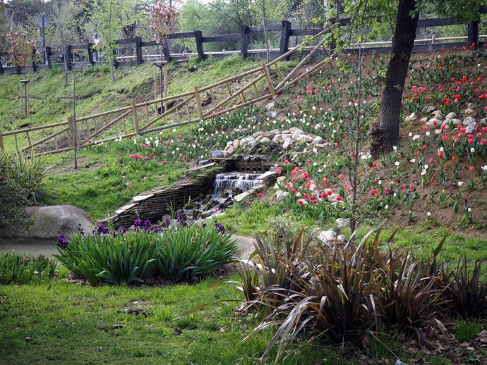 Archivo - Jardín Japonés ubicado en el Parque Grande José Antonio Labordeta de Zaragoza