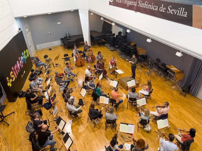 Concierto de la ROSS junto a Juventudes Musicales de Sevilla, en foto de archivo.