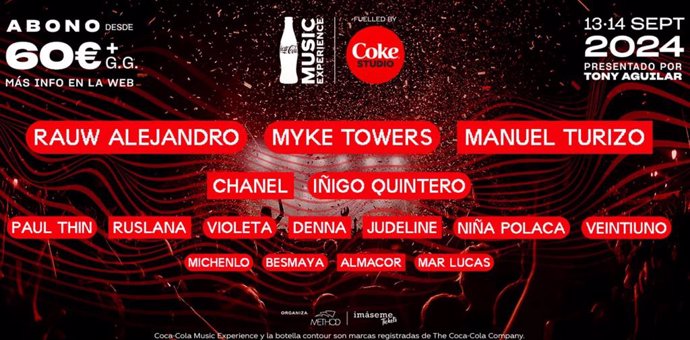 Rauw Alejandro, Paul Thin y Ruslana se suman al Cola Music Experience 2024